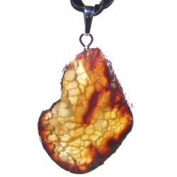 Colourful Agate Crystal Sliced Electroplated Pendant Design 03